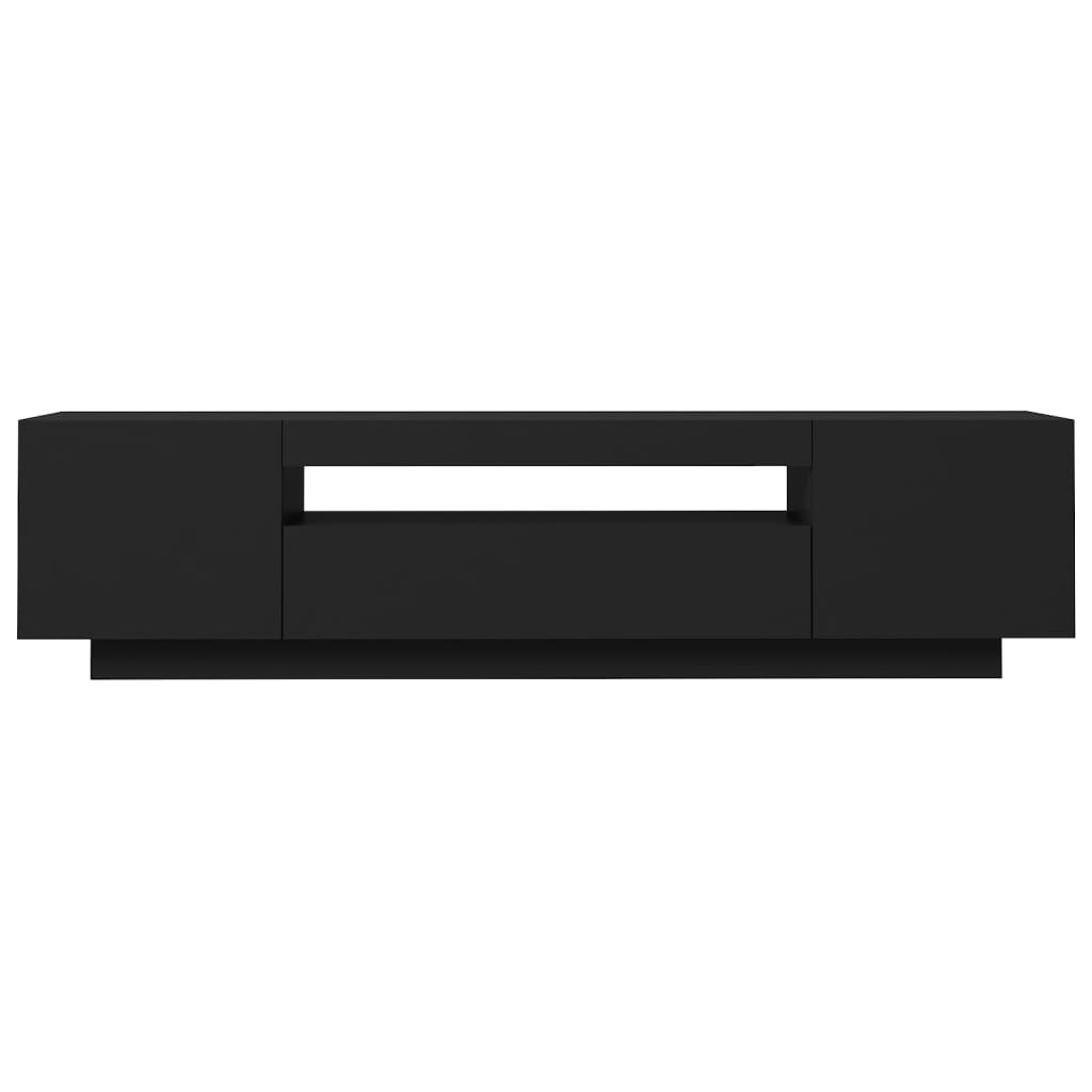 vidaXL TV Cabinet with LED Lights Black 160x35x40 cm