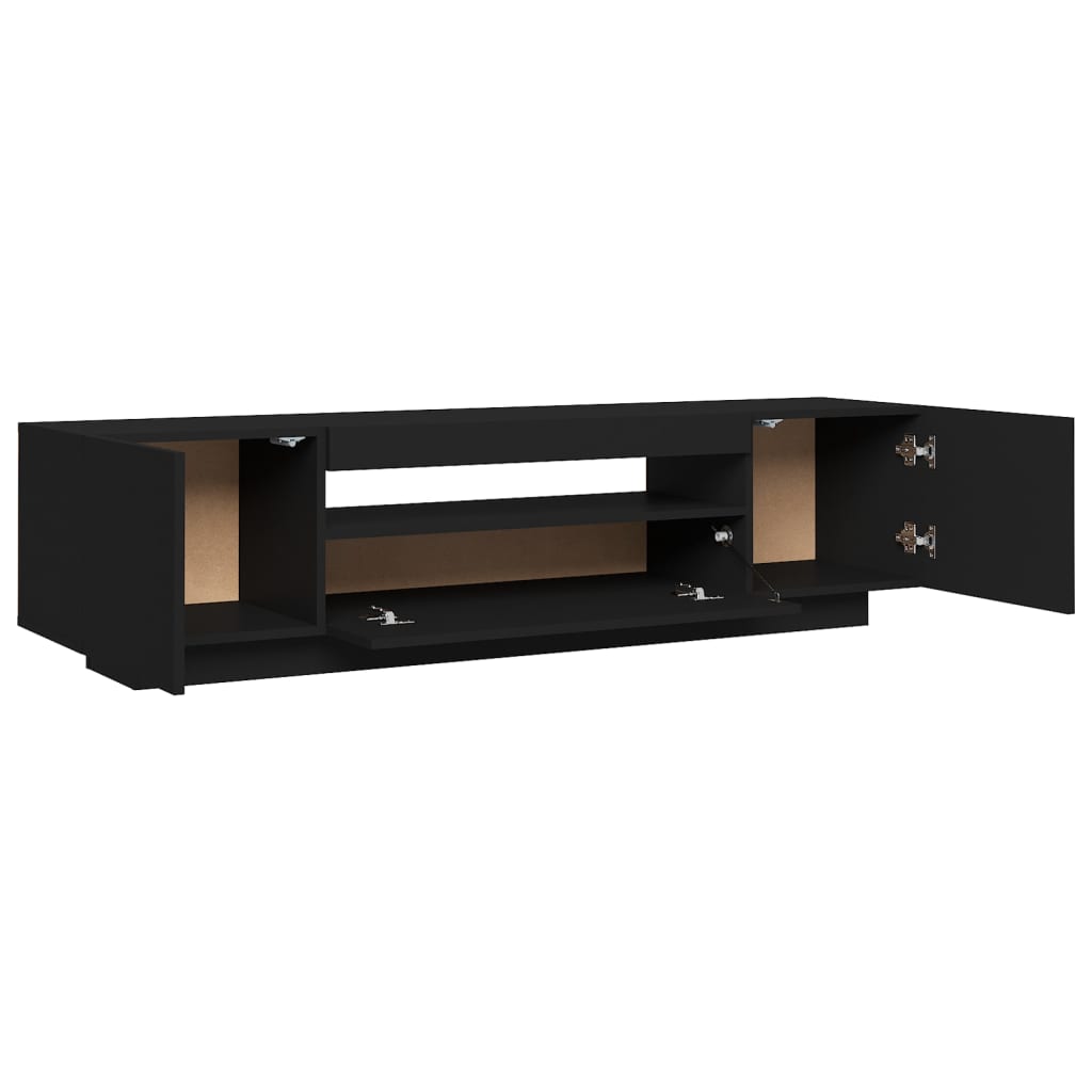 vidaXL TV Cabinet with LED Lights Black 160x35x40 cm