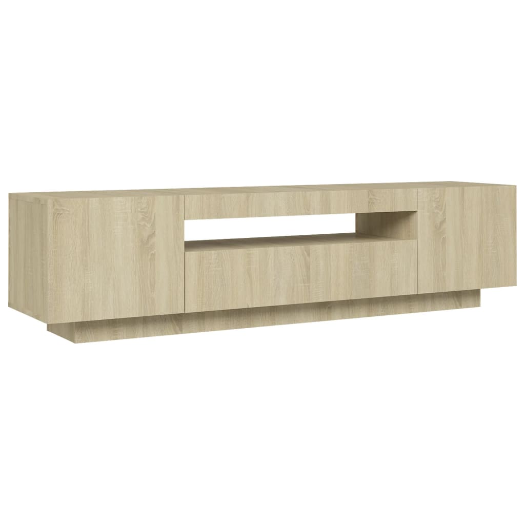 vidaXL TV Cabinet with LED Lights Sonoma Oak 160x35x40 cm