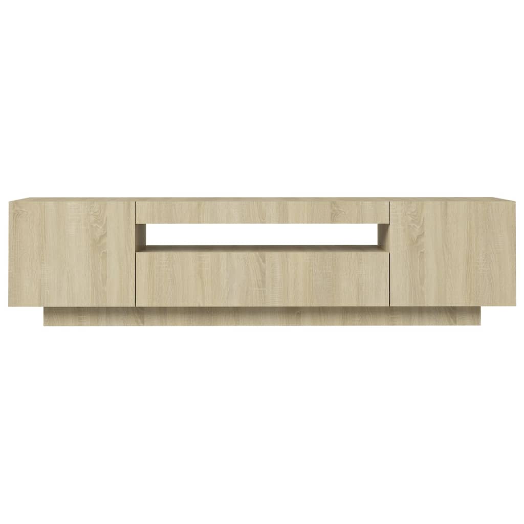 vidaXL TV Cabinet with LED Lights Sonoma Oak 160x35x40 cm