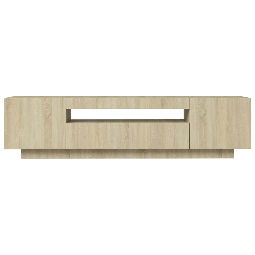 804430 vidaXL TV Cabinet with LED Lights Sonoma Oak 160x35x40 cm