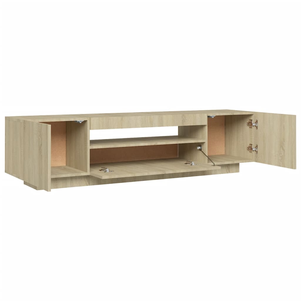 vidaXL TV Cabinet with LED Lights Sonoma Oak 160x35x40 cm