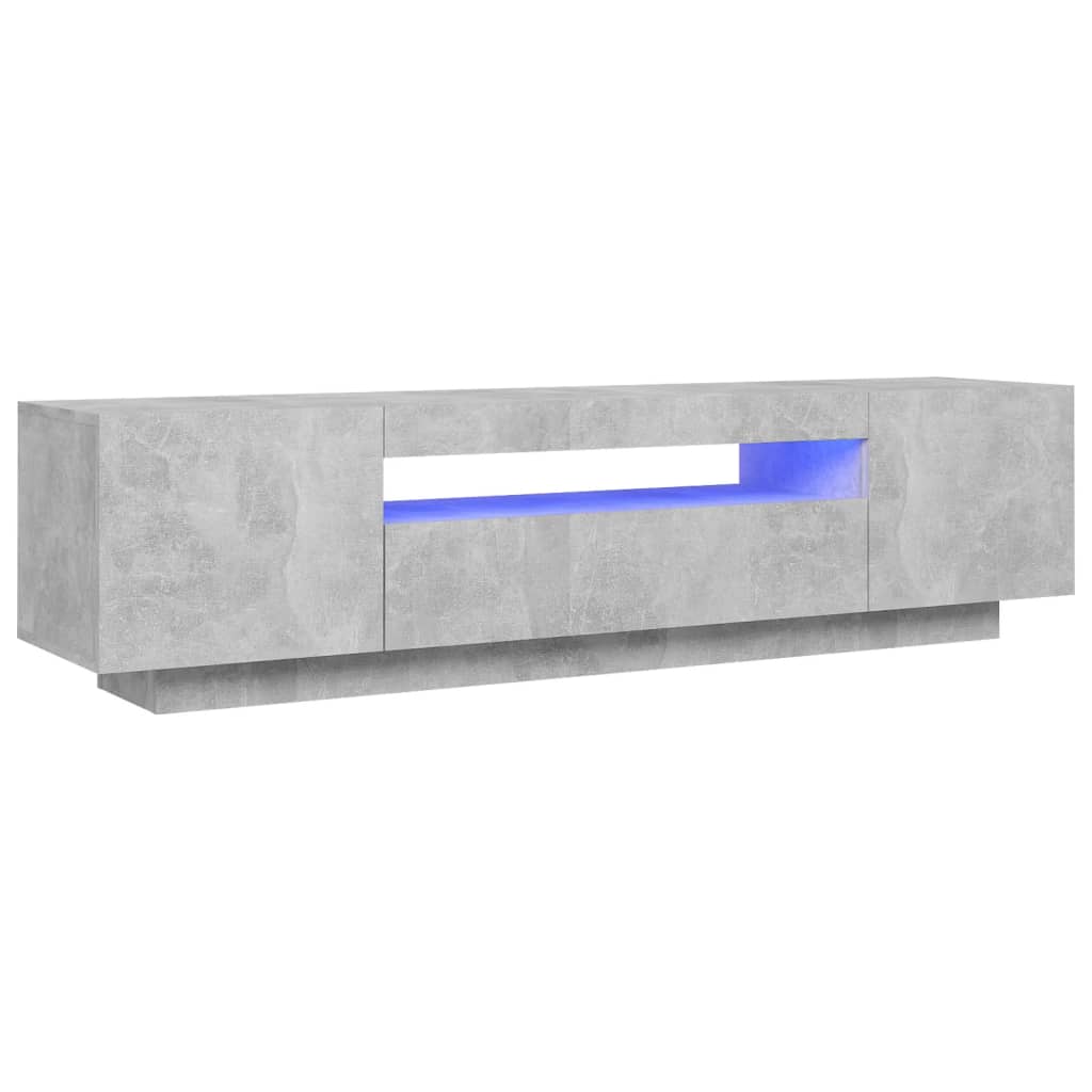 vidaXL TV Cabinet with LED Lights Concrete Grey 160x35x40 cm