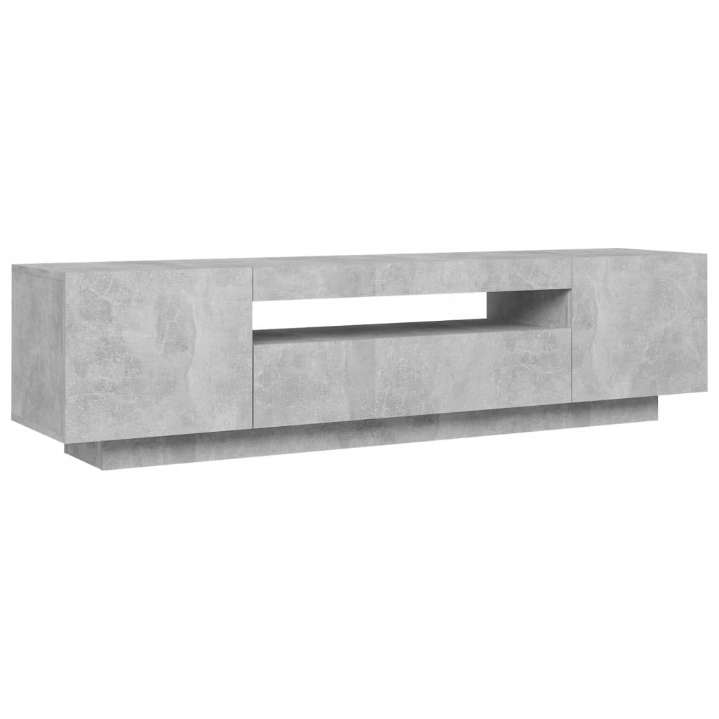 vidaXL TV Cabinet with LED Lights Concrete Grey 160x35x40 cm