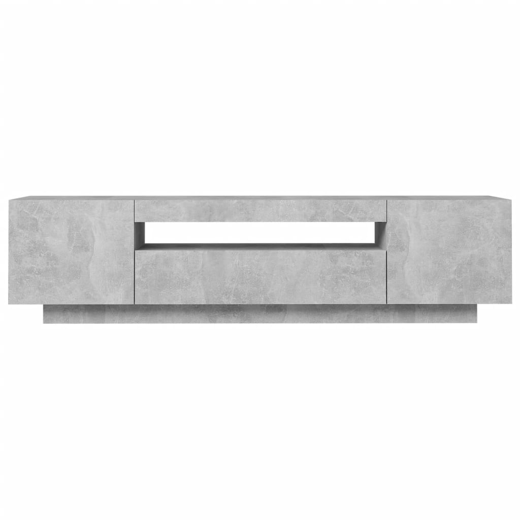 vidaXL TV Cabinet with LED Lights Concrete Grey 160x35x40 cm