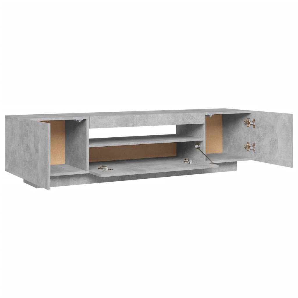 vidaXL TV Cabinet with LED Lights Concrete Grey 160x35x40 cm