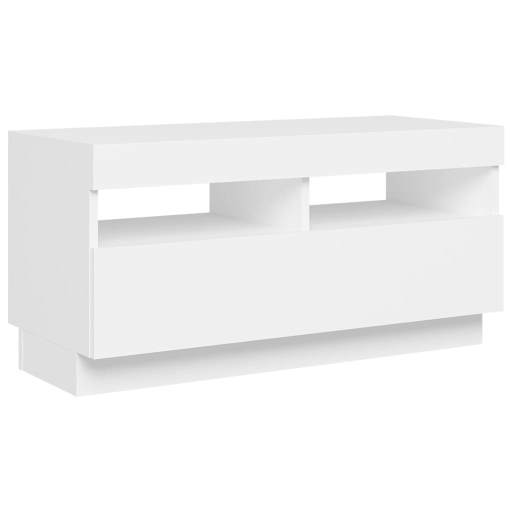 vidaXL TV Cabinet with LED Lights White 80x35x40 cm