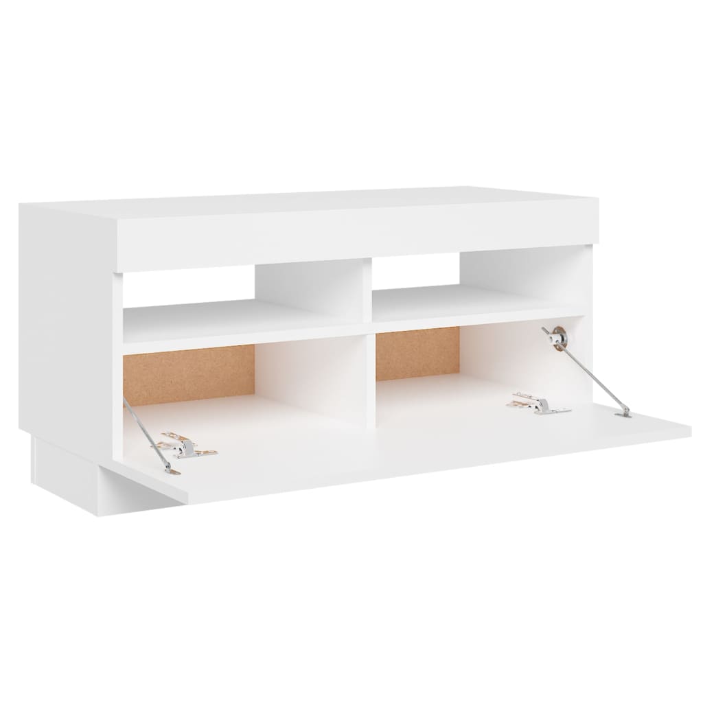 vidaXL TV Cabinet with LED Lights White 80x35x40 cm