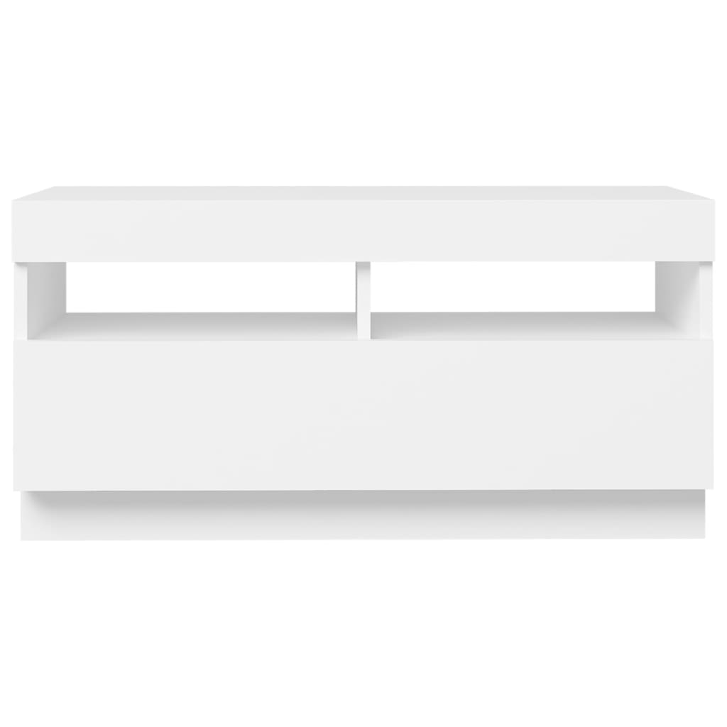 vidaXL TV Cabinet with LED Lights White 80x35x40 cm