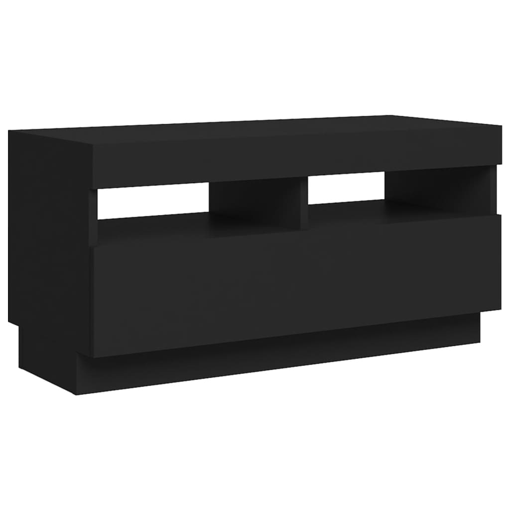 vidaXL TV Cabinet with LED Lights Black 80x35x40 cm