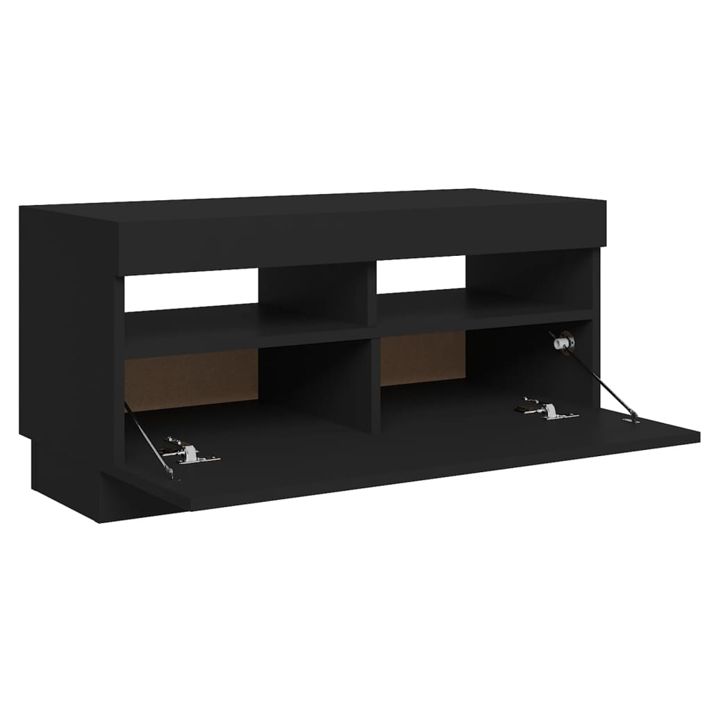 vidaXL TV Cabinet with LED Lights Black 80x35x40 cm