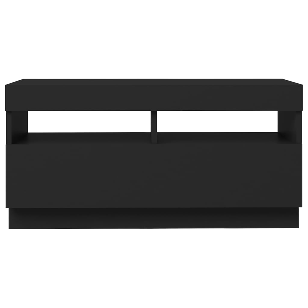 vidaXL TV Cabinet with LED Lights Black 80x35x40 cm