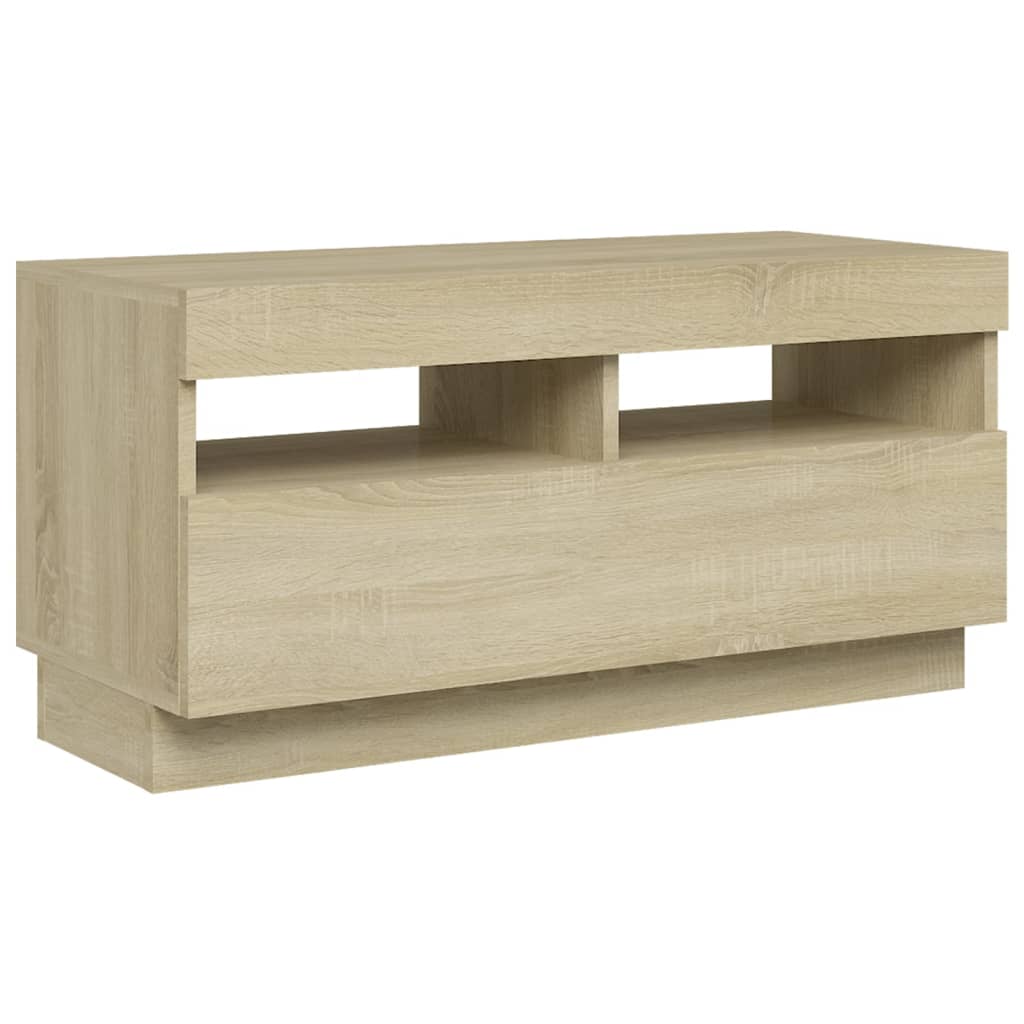 vidaXL TV Cabinet with LED Lights Sonoma Oak 80x35x40 cm