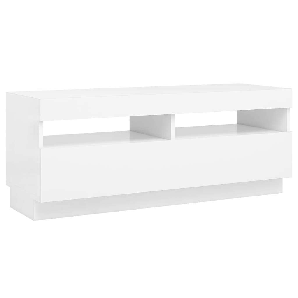 vidaXL TV Cabinet with LED Lights White 100x35x40 cm