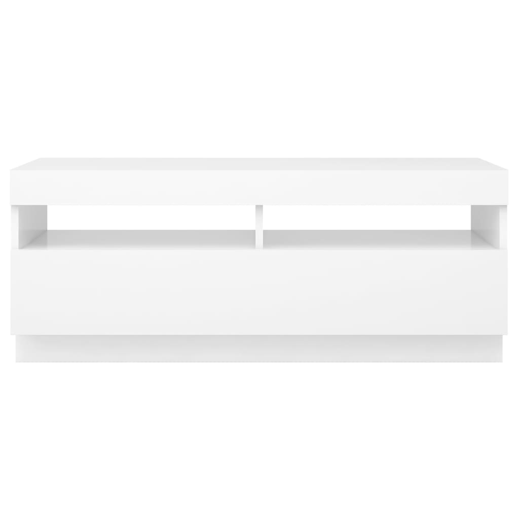 vidaXL TV Cabinet with LED Lights White 100x35x40 cm