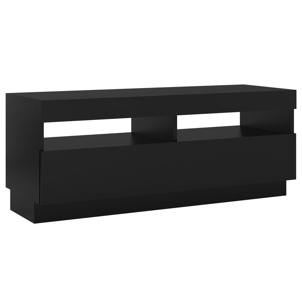 vidaXL TV Cabinet with LED Lights Black 100x35x40 cm