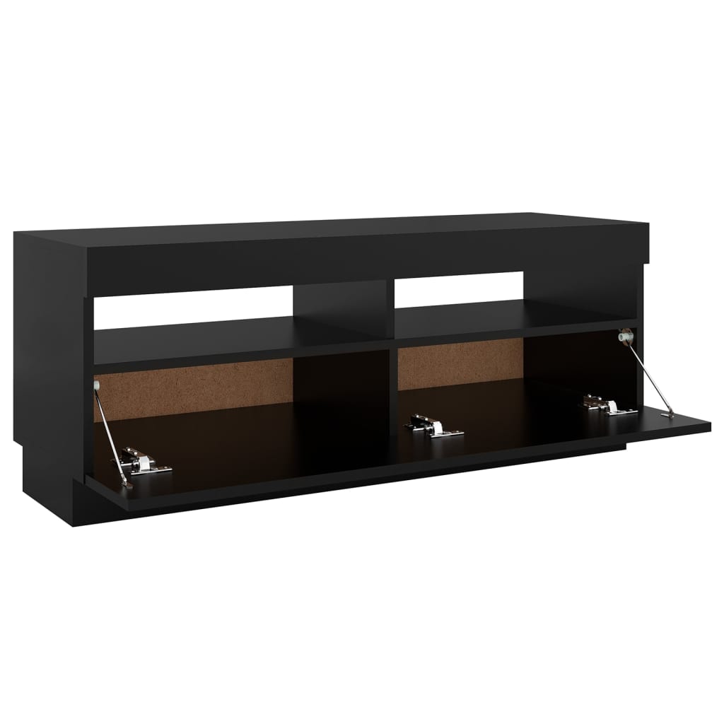 vidaXL TV Cabinet with LED Lights Black 100x35x40 cm