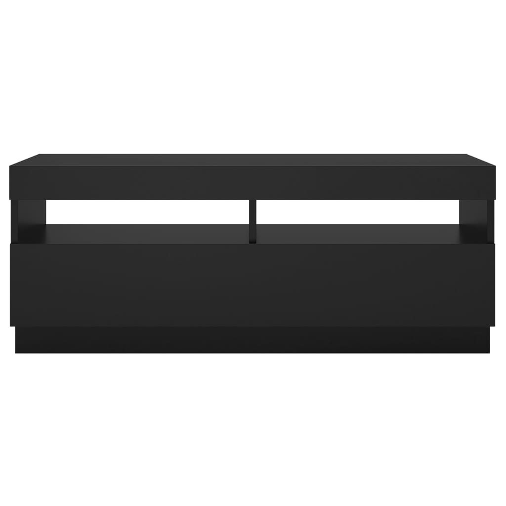 vidaXL TV Cabinet with LED Lights Black 100x35x40 cm