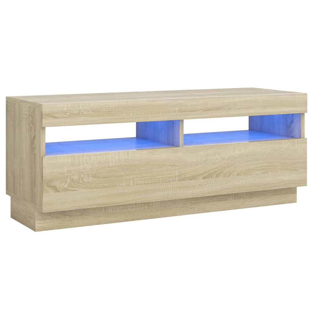 vidaXL TV Cabinet with LED Lights Sonoma Oak 100x35x40 cm