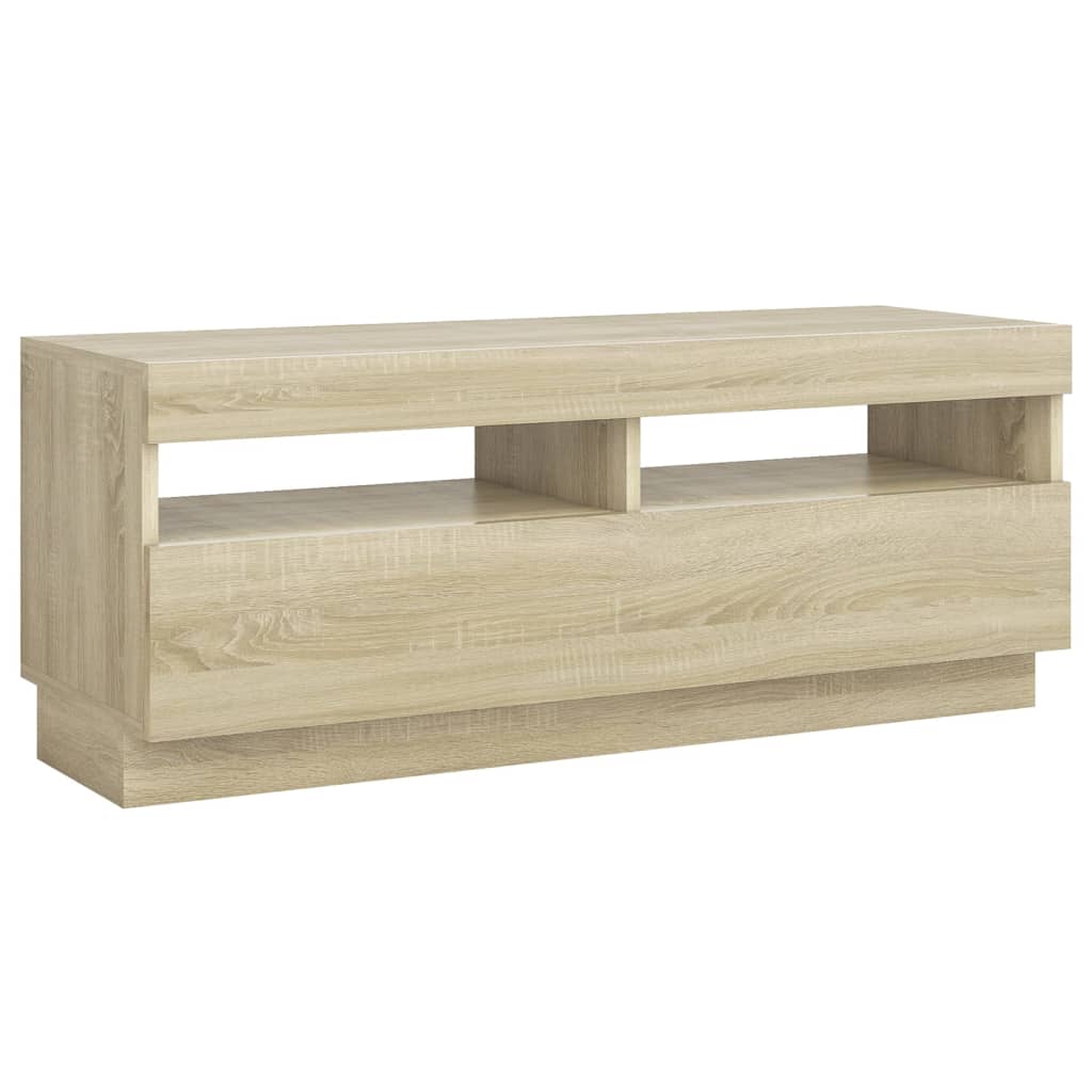 vidaXL TV Cabinet with LED Lights Sonoma Oak 100x35x40 cm