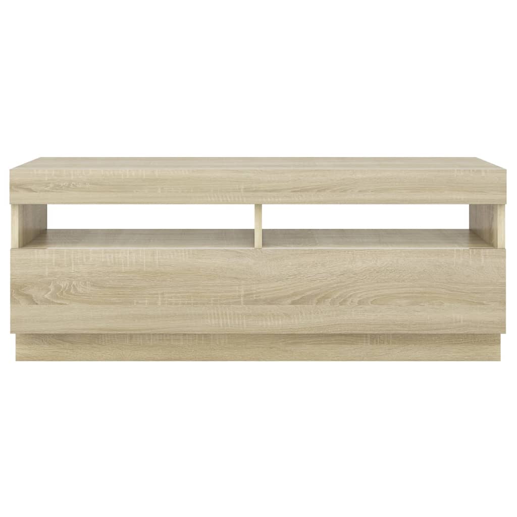 vidaXL TV Cabinet with LED Lights Sonoma Oak 100x35x40 cm