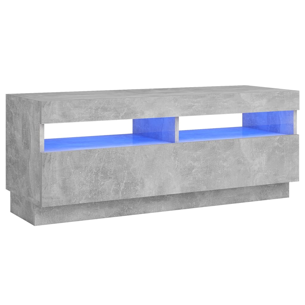 vidaXL TV Cabinet with LED Lights Concrete Grey 100x35x40 cm