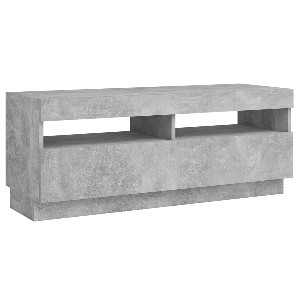 vidaXL TV Cabinet with LED Lights Concrete Grey 100x35x40 cm