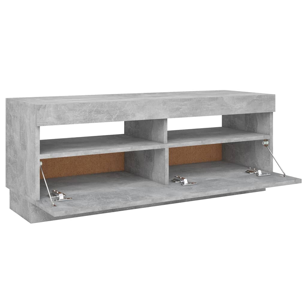 vidaXL TV Cabinet with LED Lights Concrete Grey 100x35x40 cm