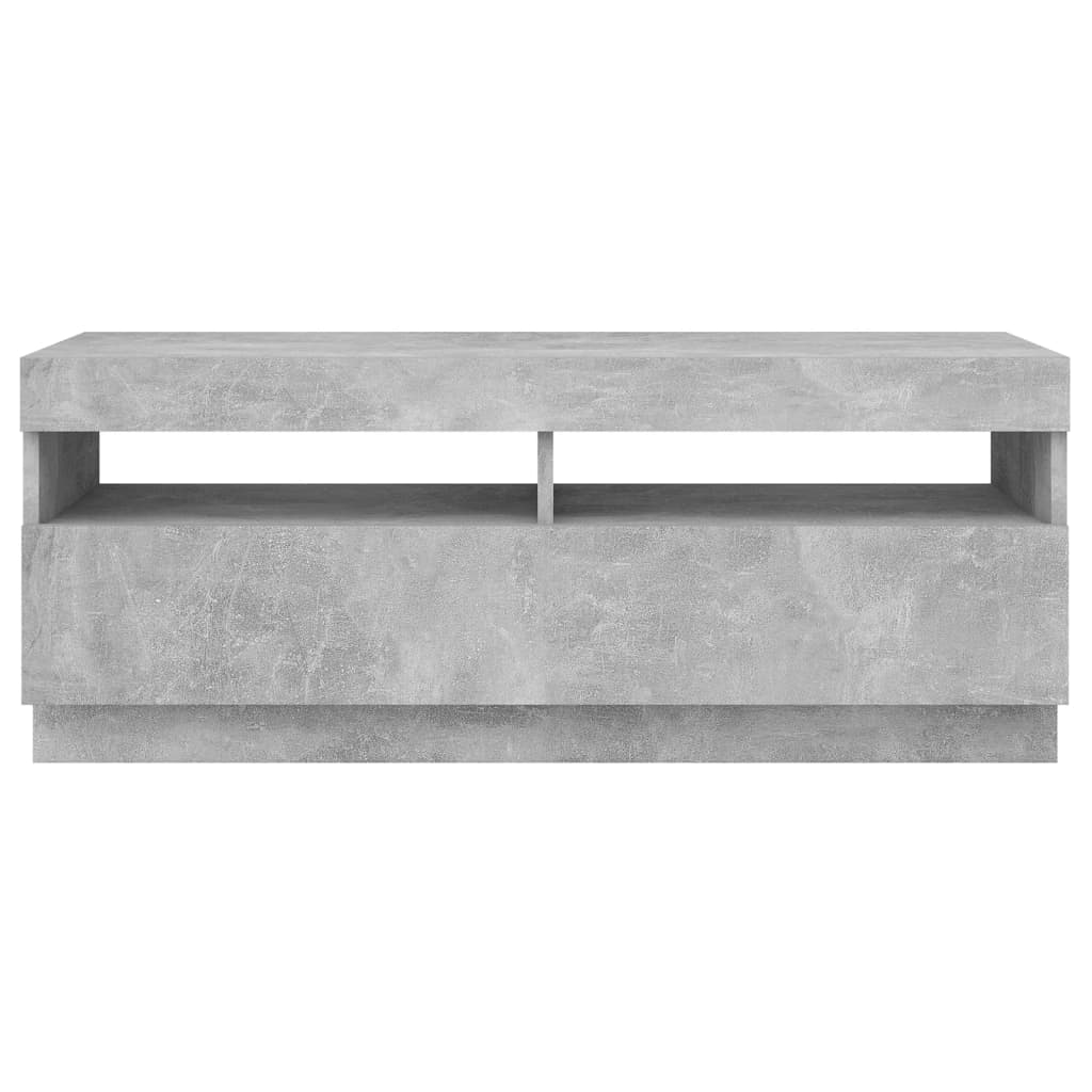 vidaXL TV Cabinet with LED Lights Concrete Grey 100x35x40 cm