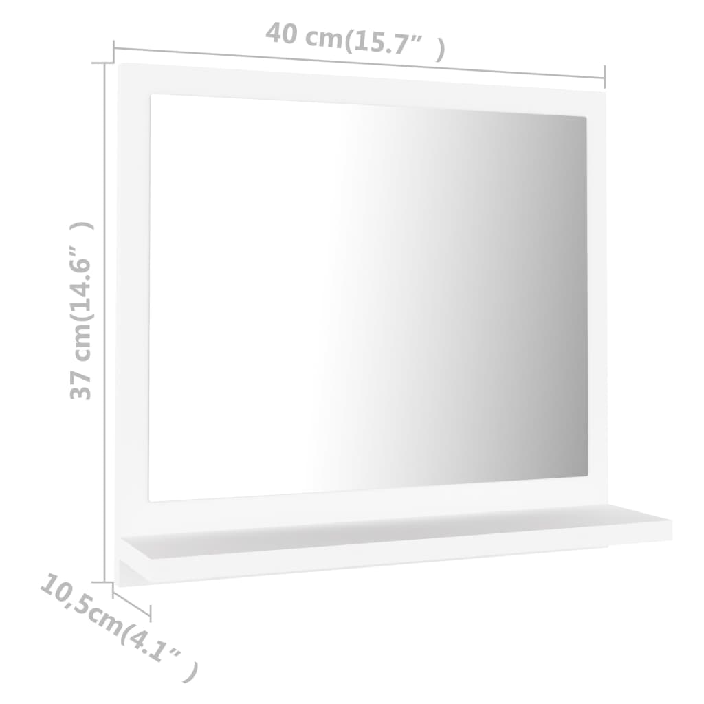 vidaXL Bathroom Mirror White 40x10.5x37 cm Engineered Wood