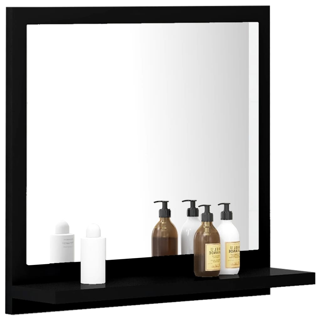 vidaXL Bathroom Mirror Black 40x10.5x37 cm Engineered Wood