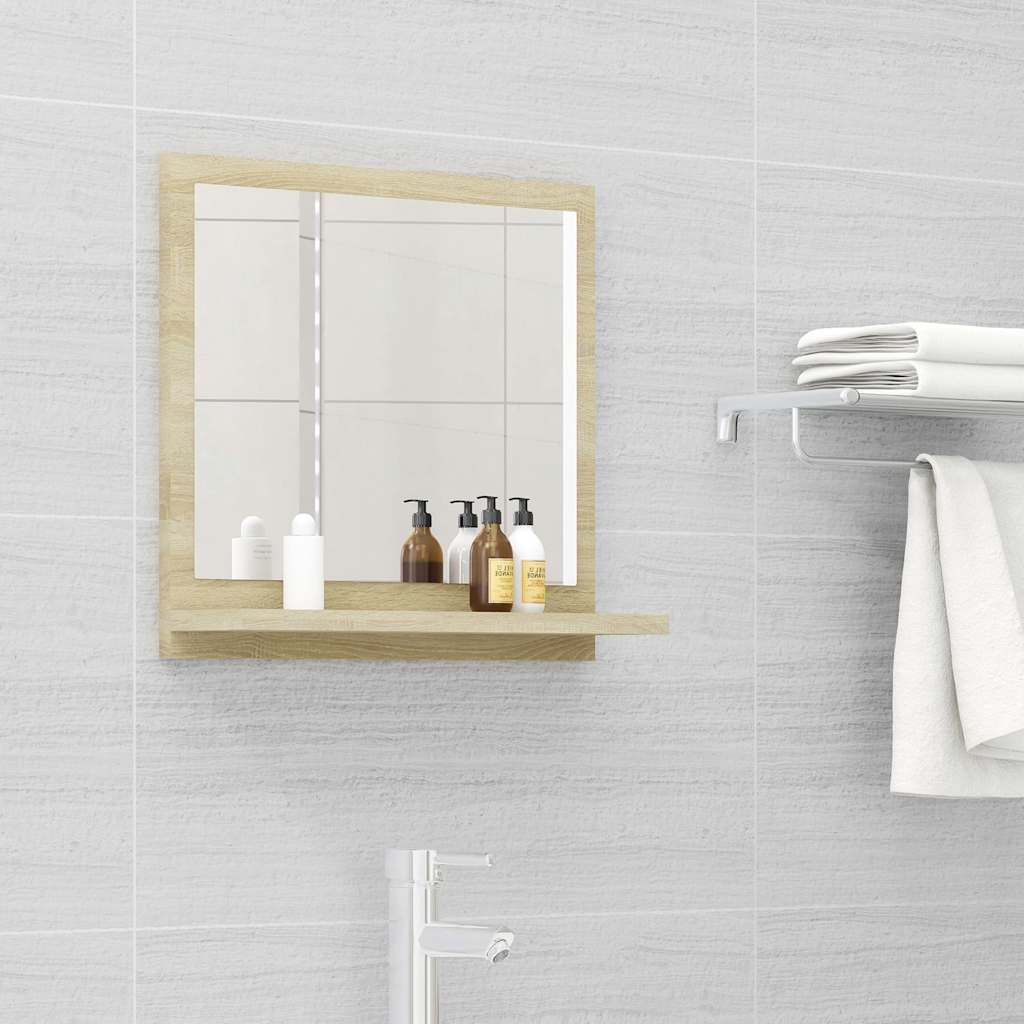804556 vidaXL Bathroom Mirror Sonoma Oak 40x10,5x37 cm Engineered Wood