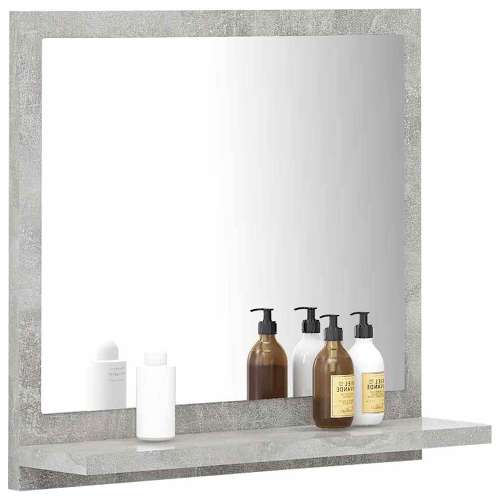 804557 vidaXL Bathroom Mirror Concrete Grey 40x10,5x37 cm Engineered Wood