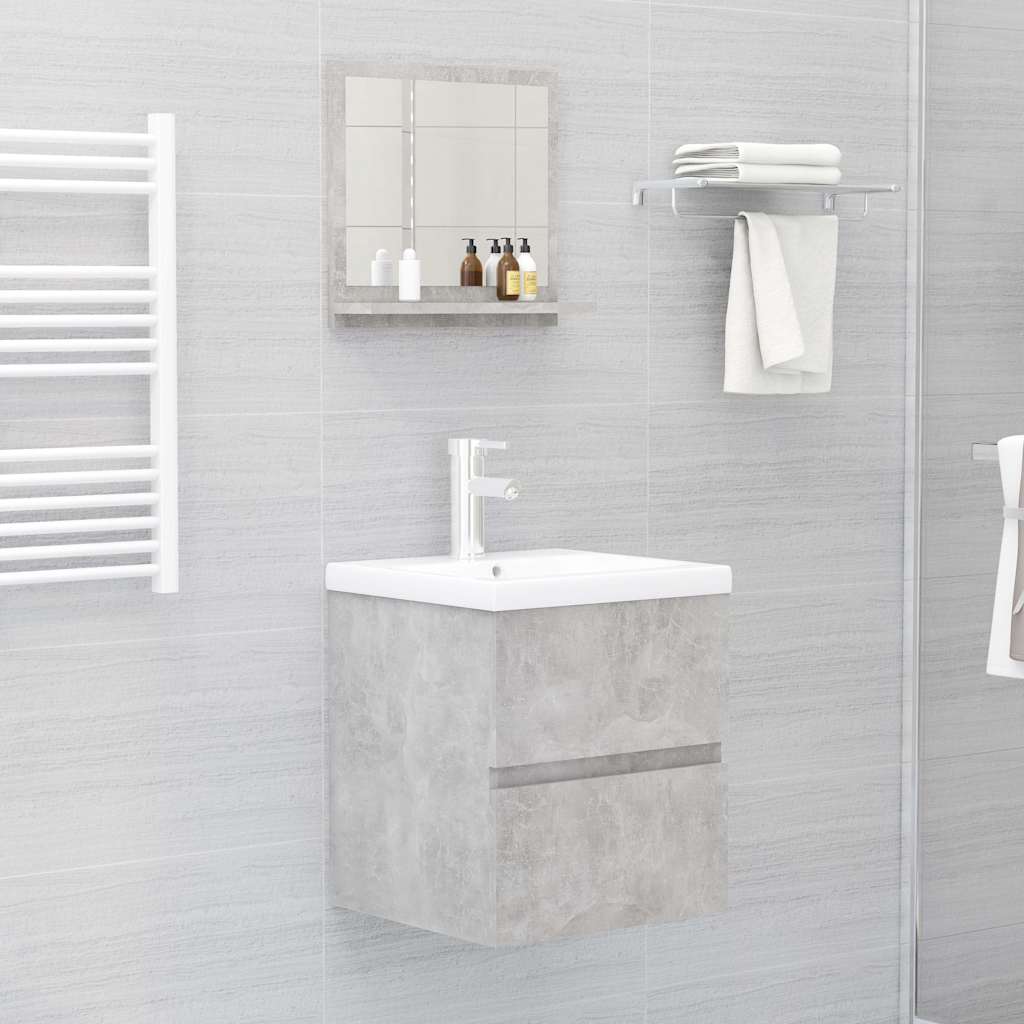 804557 vidaXL Bathroom Mirror Concrete Grey 40x10,5x37 cm Engineered Wood