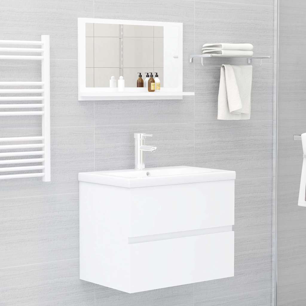 804562 vidaXL Bathroom Mirror White 60x10,5x37 cm Engineered Wood