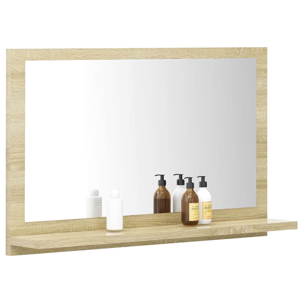 804565 vidaXL Bathroom Mirror Sonoma Oak 60x10,5x37 cm Engineered Wood
