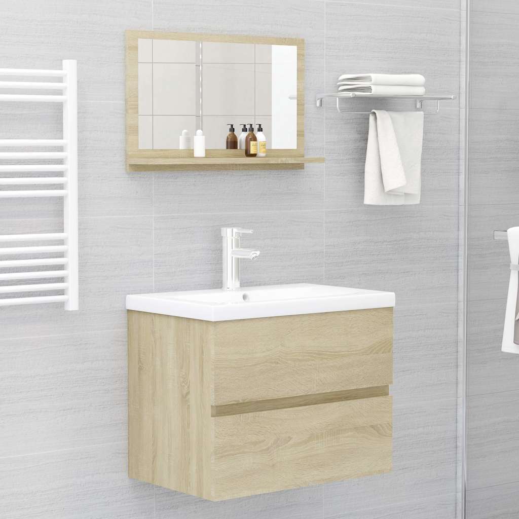 804565 vidaXL Bathroom Mirror Sonoma Oak 60x10,5x37 cm Engineered Wood