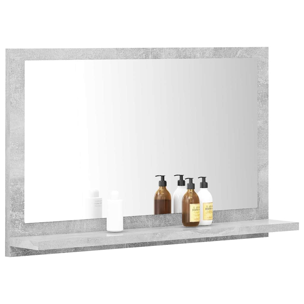 804566 vidaXL Bathroom Mirror Concrete Grey 60x10,5x37 cm Engineered Wood