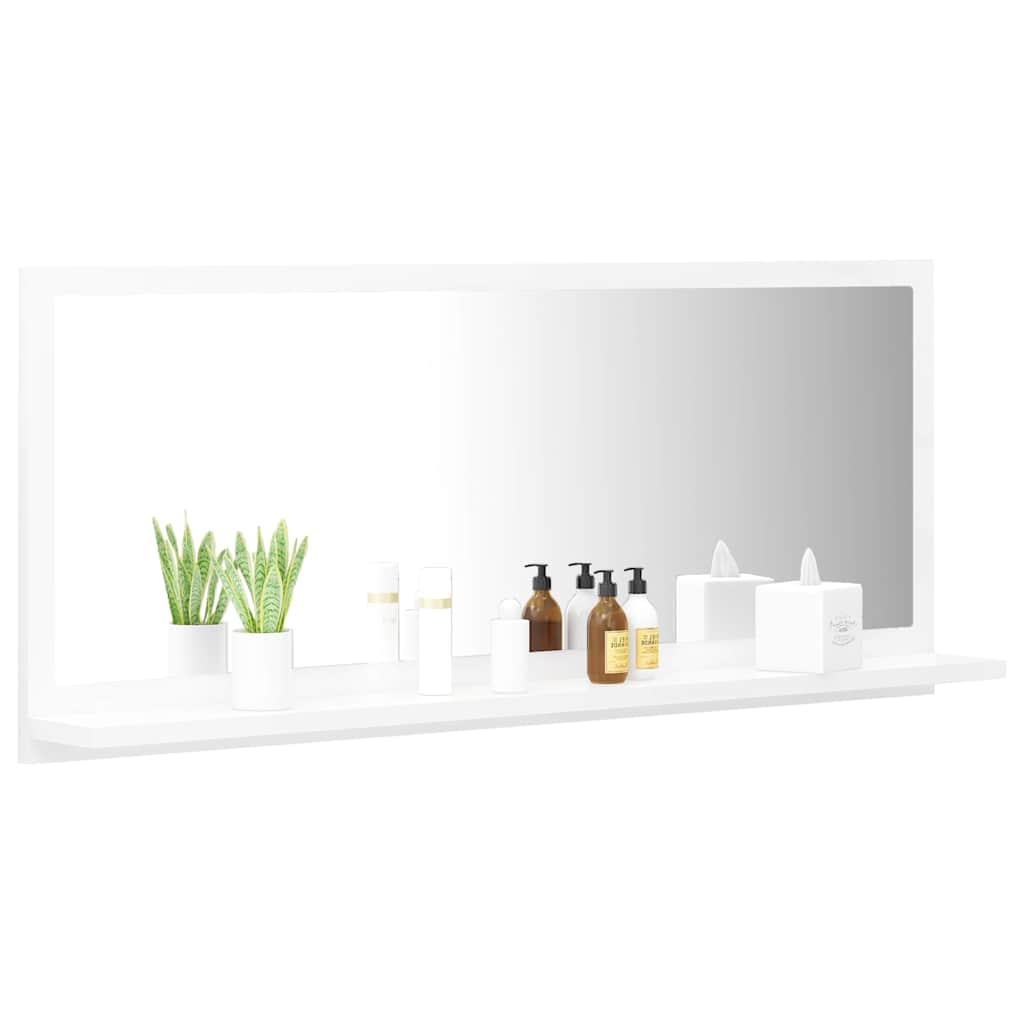 804580 vidaXL Bathroom Mirror White 90x10,5x37 cm Engineered Wood