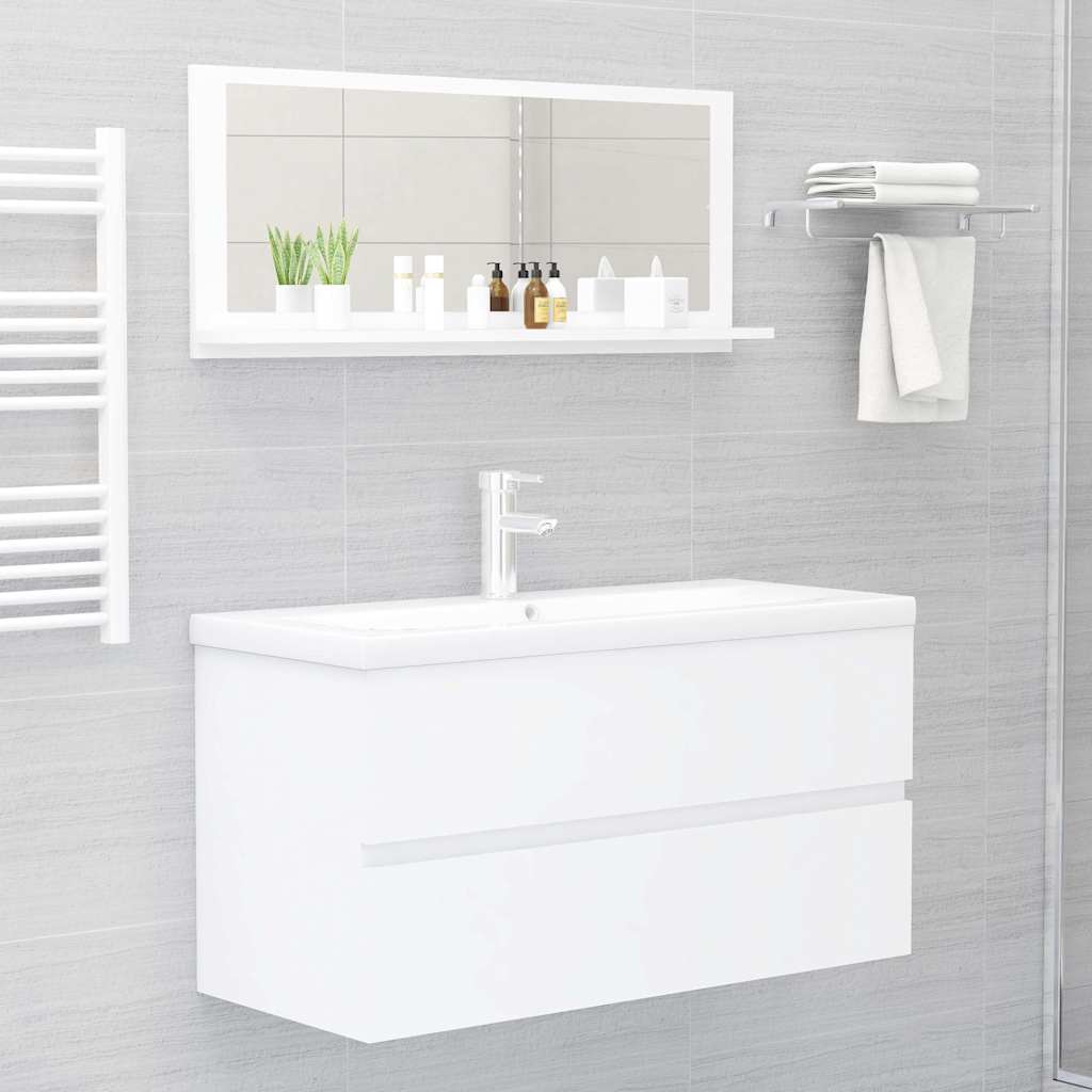 804580 vidaXL Bathroom Mirror White 90x10,5x37 cm Engineered Wood