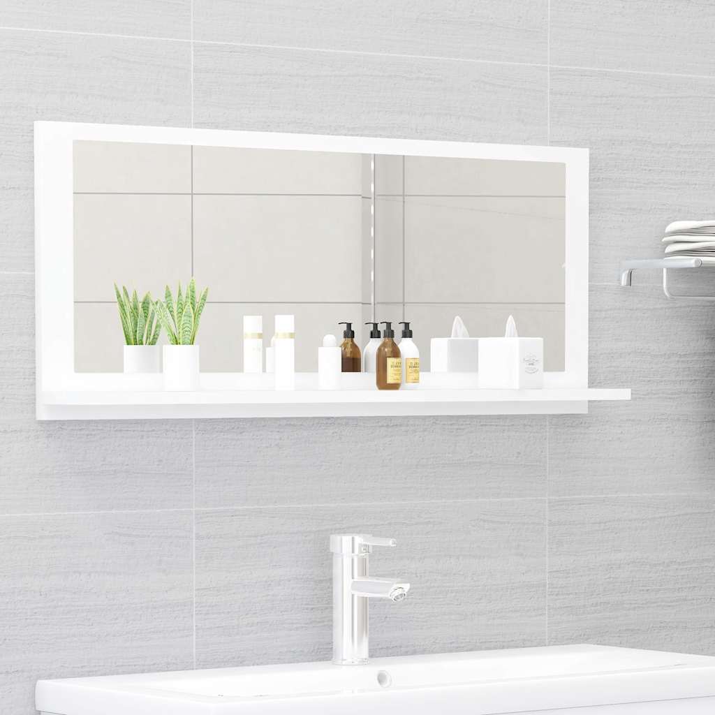 804580 vidaXL Bathroom Mirror White 90x10,5x37 cm Engineered Wood