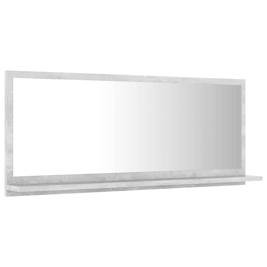 804584 vidaXL Bathroom Mirror Concrete Grey 90x10,5x37 cm Engineered Wood