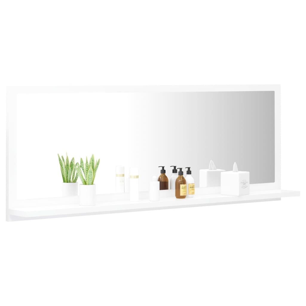 vidaXL Bathroom Mirror White 100x10.5x37 cm Engineered Wood