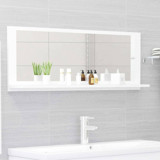 vidaXL Bathroom Mirror White 100x10.5x37 cm Engineered Wood