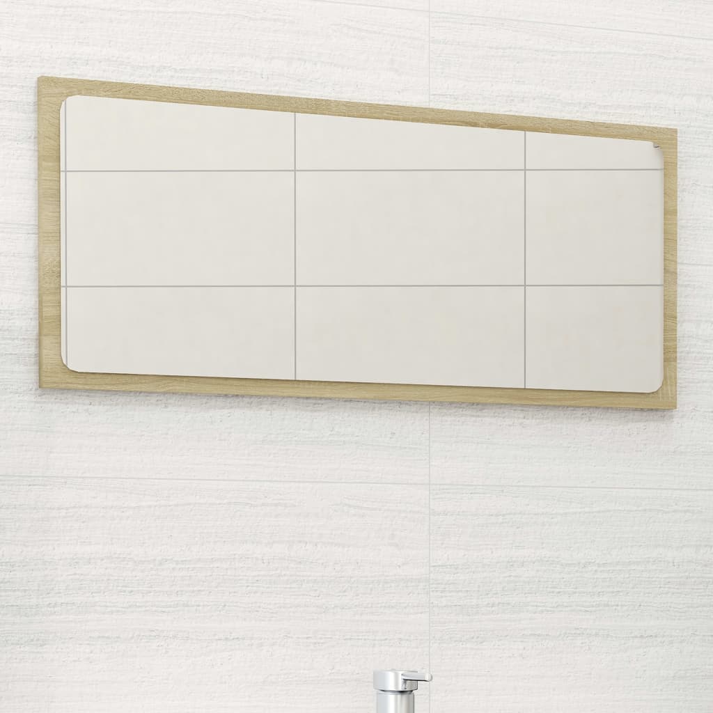 804617 vidaXL Bathroom Mirror Sonoma Oak 80x1,5x37 cm Engineered Wood