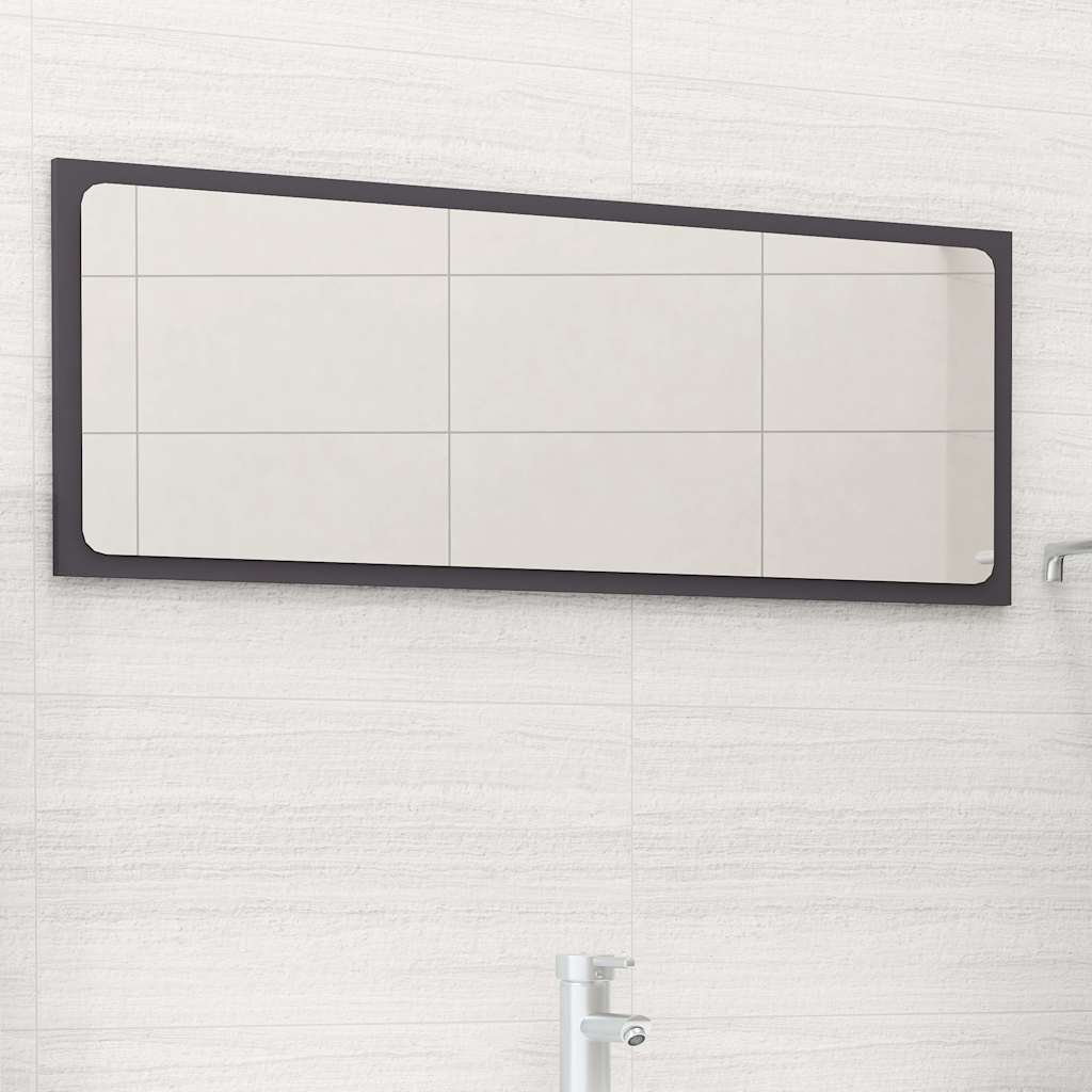 804624 vidaXL Bathroom Mirror Grey 90x1,5x37 cm Engineered Wood