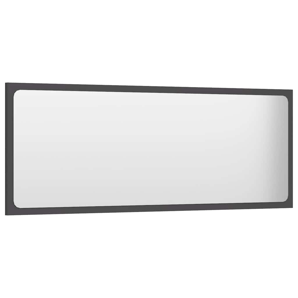 804632 vidaXL Bathroom Mirror Grey 100x1,5x37 cm Engineered Wood