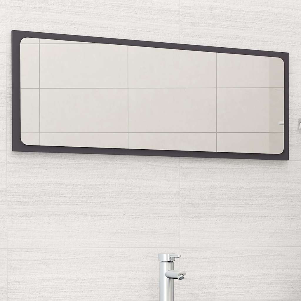 804632 vidaXL Bathroom Mirror Grey 100x1,5x37 cm Engineered Wood