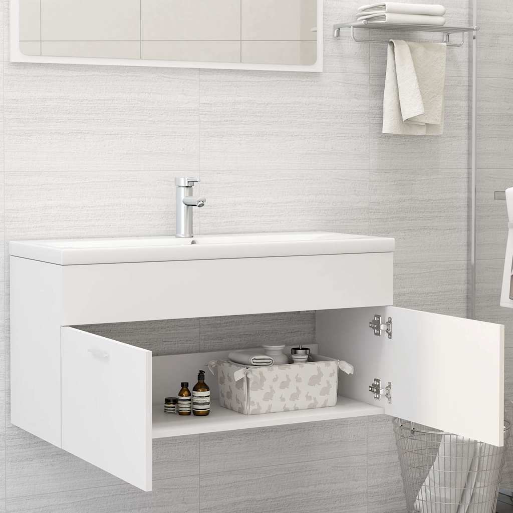 804674 vidaXL Sink Cabinet White 100x38,5x46 cm Engineered Wood