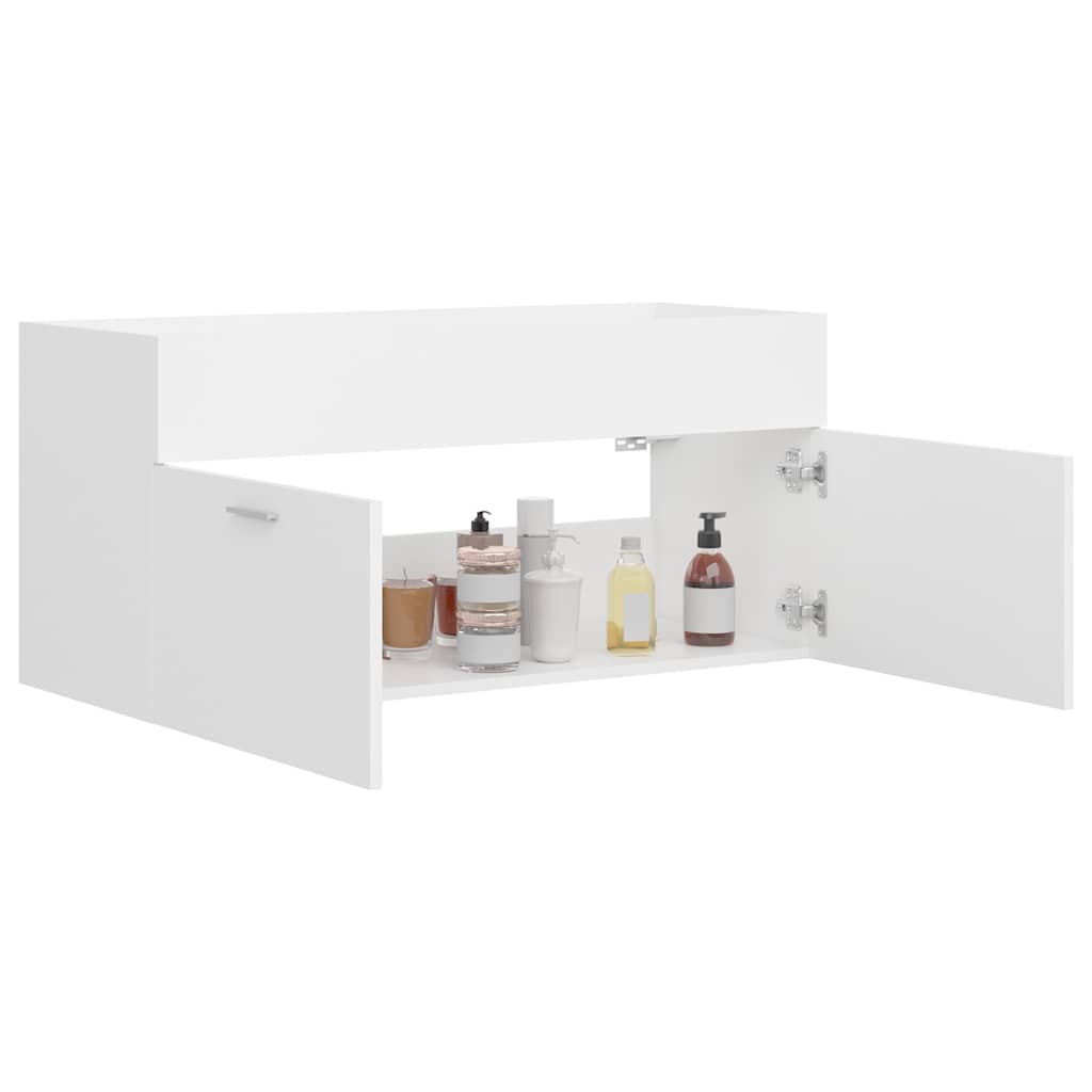 804674 vidaXL Sink Cabinet White 100x38,5x46 cm Engineered Wood